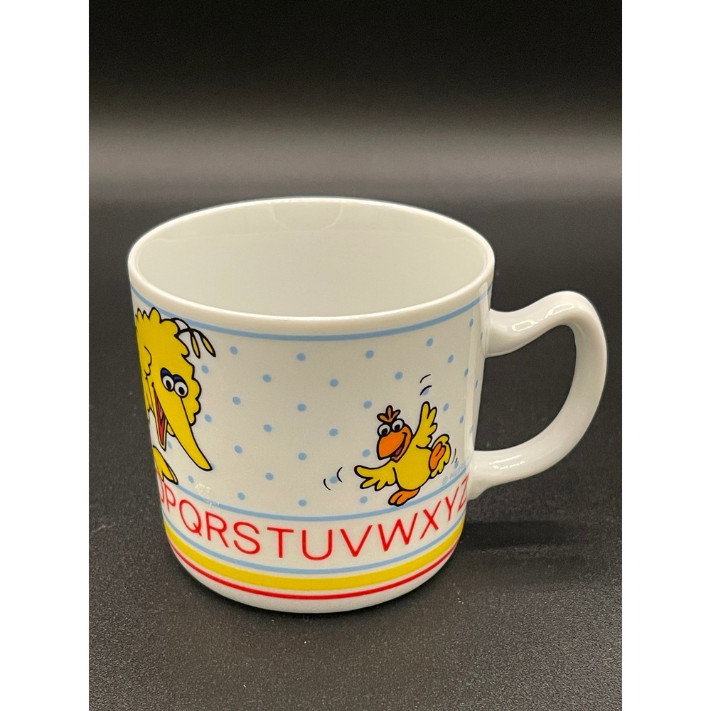 Vintage Sesame Street Big Bird Alphabet Porcelain Mug JMP Marketing Japan